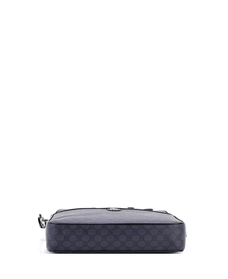 Pre-Owned Gucci Medium Ophidia Zip Around Pocket Briefcase Gg Coated Canvas
