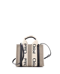 Pre-Owned Chloe Small Woody Tote Canvas with Leather