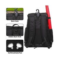Hikeen Unisex Lightweight Baseball Backpack with Shoe Compartment