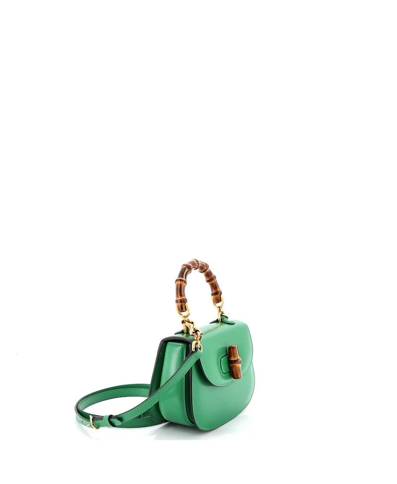 Pre-Owned Gucci Mini Bamboo 1947 Top Handle Bag Leather