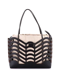Pre-Owned Chloe Small Kayan Tote Laser Cut Leather and Canvas