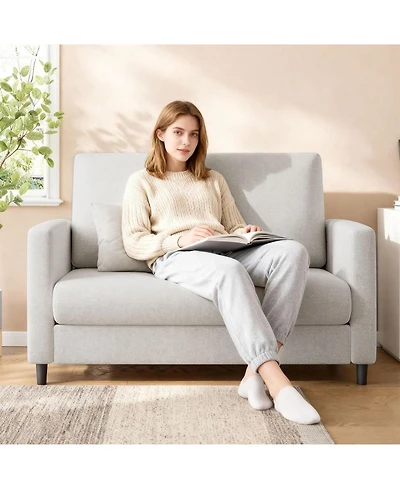 gaomon Loveseat Sofa Love Seat for Small Spaces, Mid Century Accent Chair, Solid Wood Frame, Tool-Free Assembly, Comfy Couch