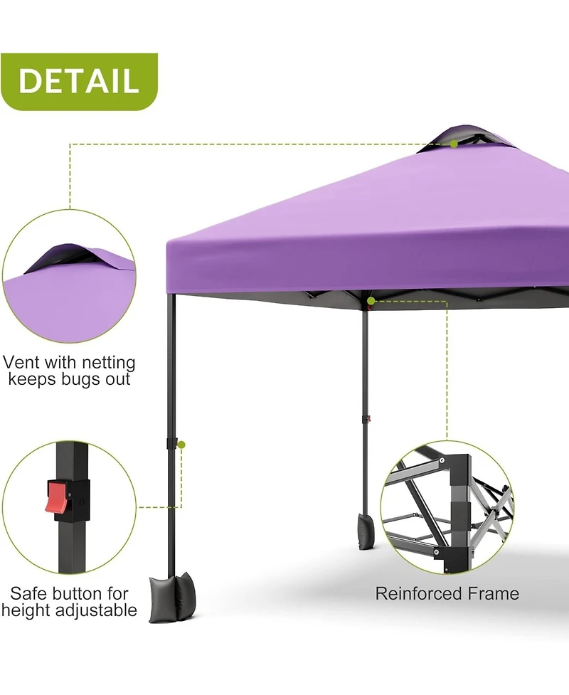 gaomon 10x10 Pop Up Canopy with Sidewalls for Outdoor