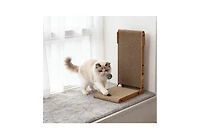 Zeus & Ruta Indoor Cat Scratching Board with Corrugated Cover, Bell, and Interactive Toy