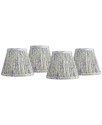 Springcrest Nelle 3 1/2" Top x 6" Bottom x 5" High x 5" Slant Print Lamp Shade Replacement Set of Pleated Clip On Candelabra
