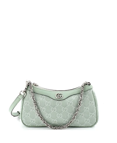 Pre-Owned Gucci Small Ophidia Zip Pochette Shoulder Bag Gg Denim