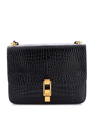 Pre-Owned Saint Laurent Medium Carre Satchel Embossed Leather