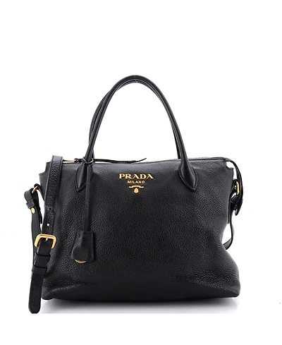 Pre-Owned Prada Medium Dual Strap Zip Tote Vitello Daino