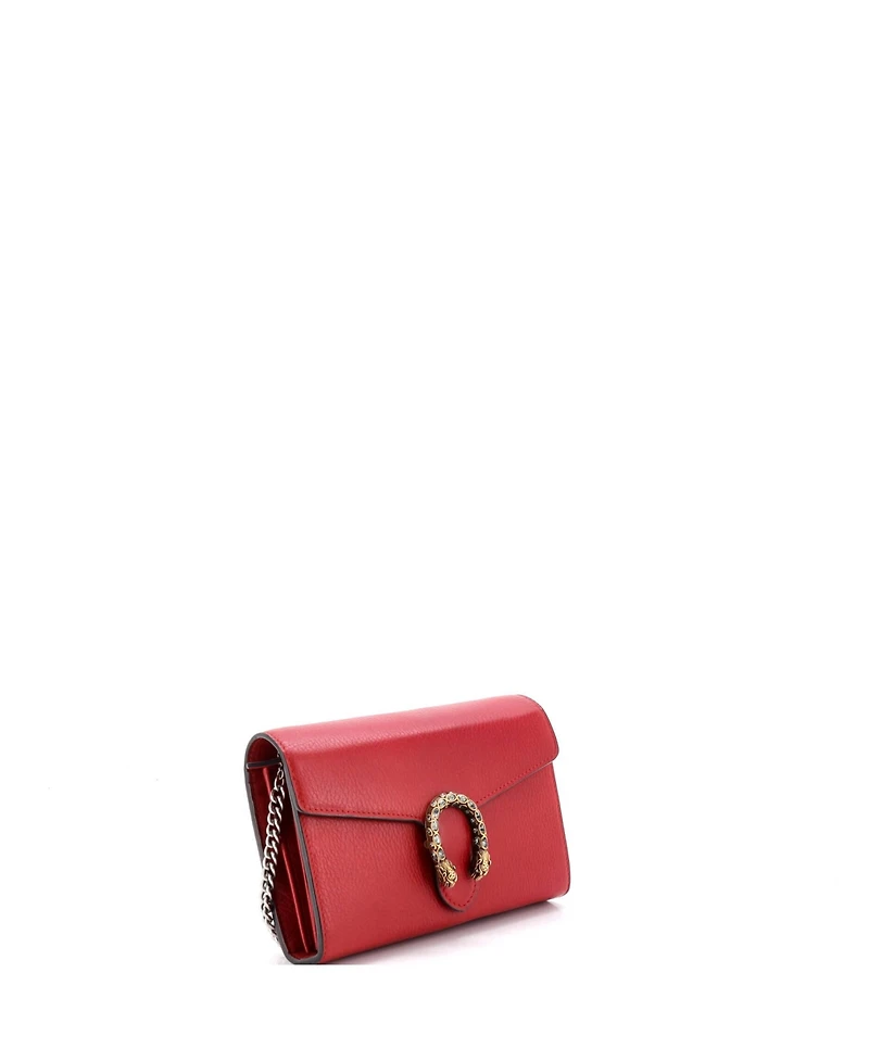 Pre-Owned Gucci Small Dionysus Chain Wallet Leather with Embellished Detail
