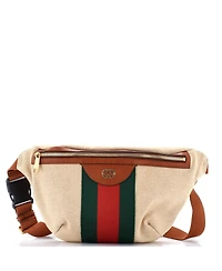 Pre-Owned Gucci Large Zip Belt Bag Vintage Web Canvas