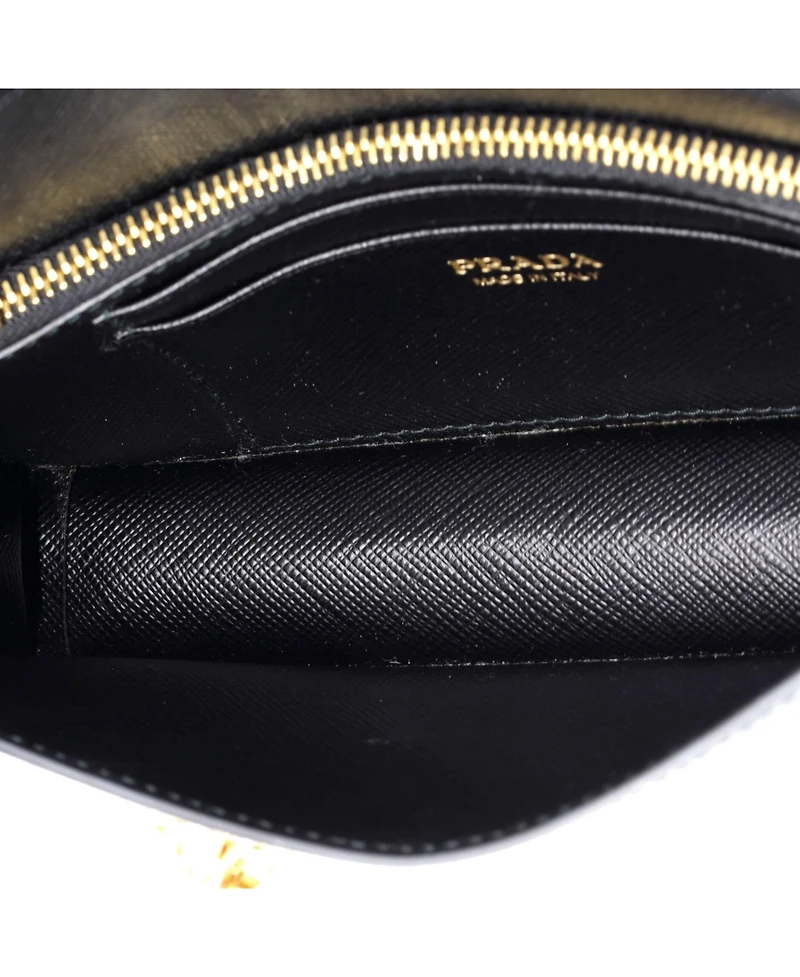 Pre-Owned Prada Mini Wristlet Wallet on Chain Saffiano Leather