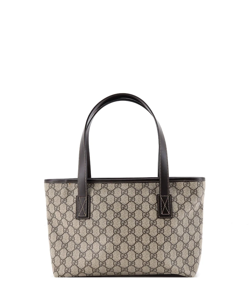 Pre-Owned Gucci Small Plus Tote Gg Coated Canvas with Leather