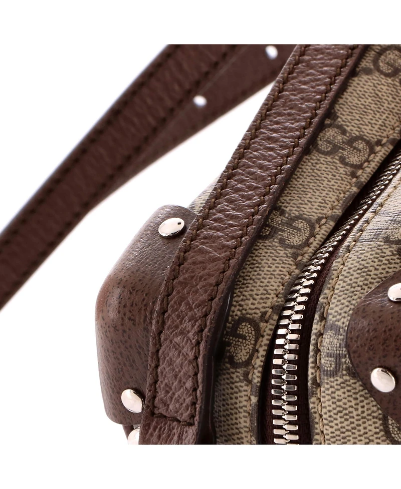 Pre-Owned Gucci Trunk Shoulder Bag Gg Coated Canvas with Studded Leather