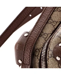 Pre-Owned Gucci Trunk Shoulder Bag Gg Coated Canvas with Studded Leather