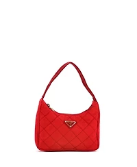 Pre-Owned Prada Mini Hobo Quilted Tessuto