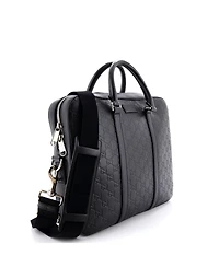 Pre-Owned Gucci Medium Signature Convertible Briefcase Guccissima Leather