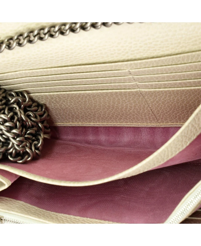 Pre-Owned Gucci Small Dionysus Chain Wallet Leather with Embellished Detail