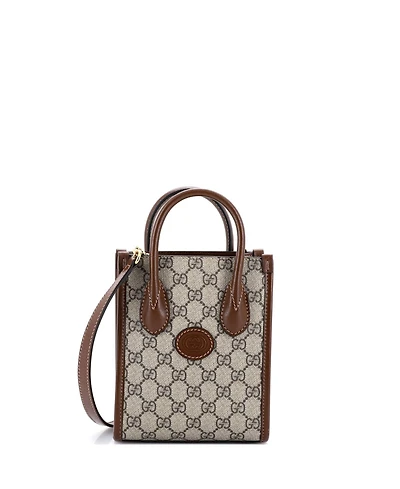 Pre-Owned Gucci Mini Interlocking G Patch Tote Gg Coated Canvas