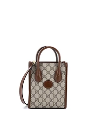 Pre-Owned Gucci Mini Interlocking G Patch Tote Gg Coated Canvas