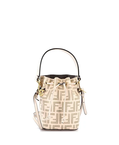 Pre-Owned Fendi Mini Mon Tresor Bucket Bag Zucca Embossed Leather
