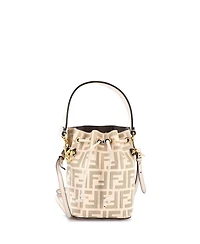 Pre-Owned Fendi Mini Mon Tresor Bucket Bag Zucca Embossed Leather