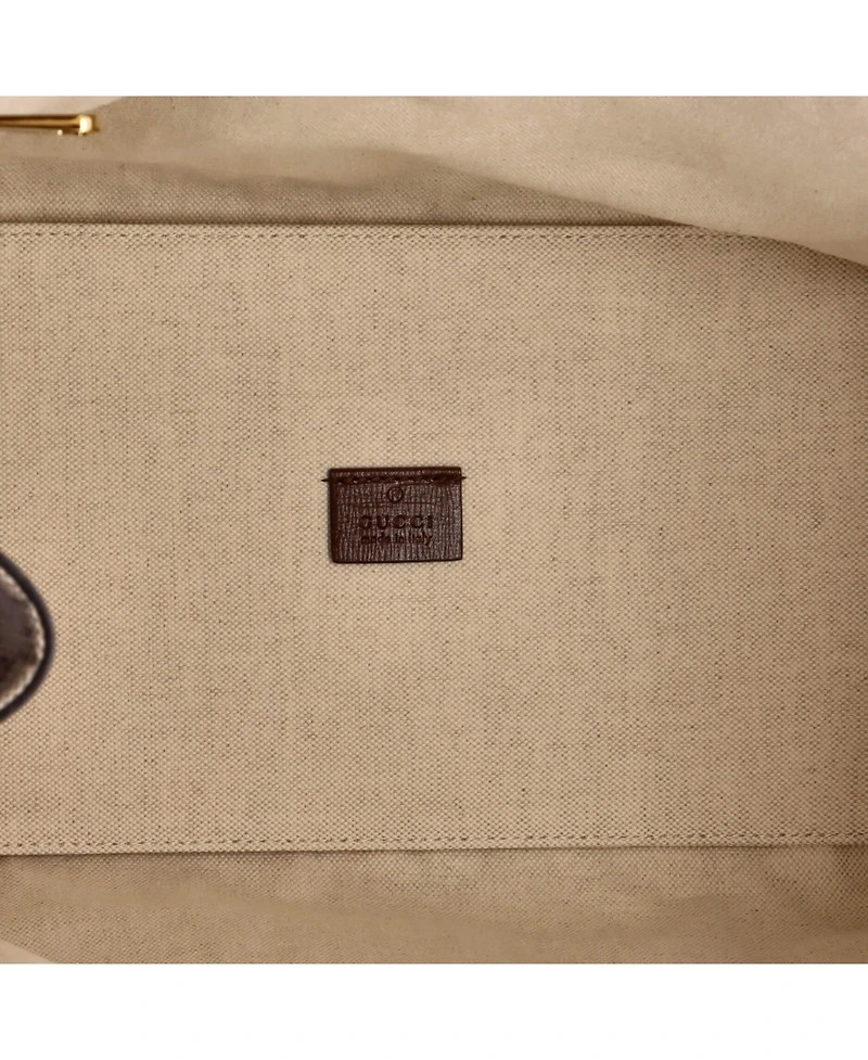 Pre-Owned Gucci Large Fake/Not Convertible Open Tote Printed Gg Coated Canvas