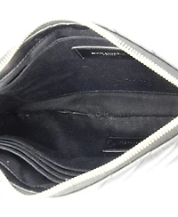 Pre-Owned Saint Laurent Small Classic Monogram Wristlet Pouch Matelasse Chevron Leather