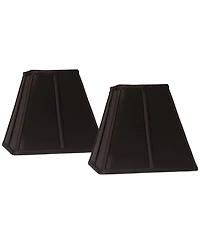 Springcrest Collection Set of 2 Square Lamp Shades Bavarian Small 5.25" Top x 10" Bottom x 9.5 Slant Spider Replacement Harp and Finial Fitting