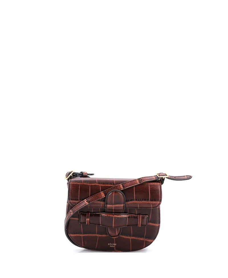 Pre-Owned Celine Mini Symmetrical Shoulder Bag Embossed Leather