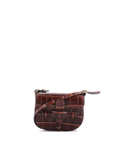 Pre-Owned Celine Mini Symmetrical Shoulder Bag Embossed Leather