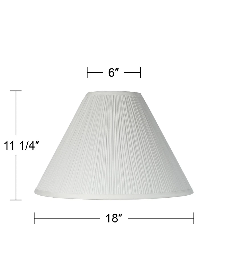 Springcrest 6" Top x 18" Bottom x 11 1/4" High x 12 3/4" Slant Lamp Shade Replacement Ivory Mushroom Pleated Spider Harp Finial