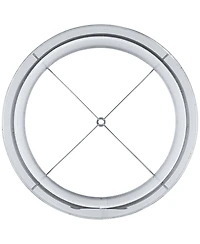 Springcrest Set of 2 Hardback Double Drum Lamp Shades Silver Sheer Medium 16" Top x 16" Bottom x 11" High Spider Harp and Finial