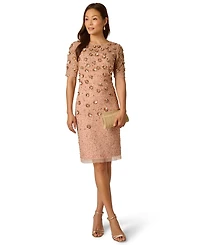 Adrianna Papell Petite Boat Neck Beaded Sheath Dress