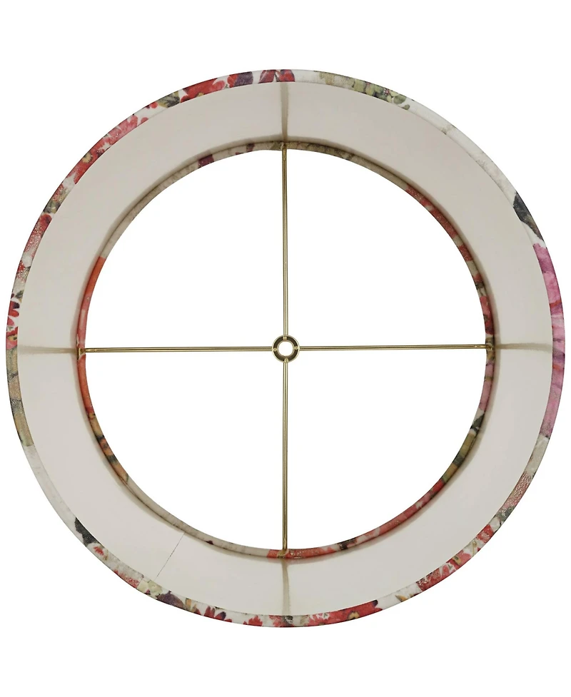 Springcrest 13" Top x 15" Bottom x 11" High x 11" Slant Print Lamp Shade Replacement Drum Velvet Flowers Spider Harp Finial