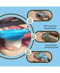 Aronkl 3 Pet Food Can Lids and 1 Spoon Silicone Universal Airtight Reusable Opener Spatula
