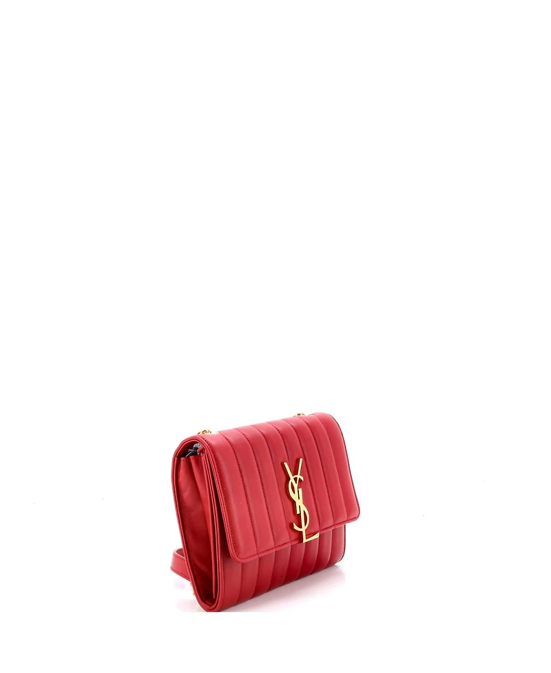 Pre-Owned Saint Laurent Medium Vicky Crossbody Bag Vertical Quilted Leather
