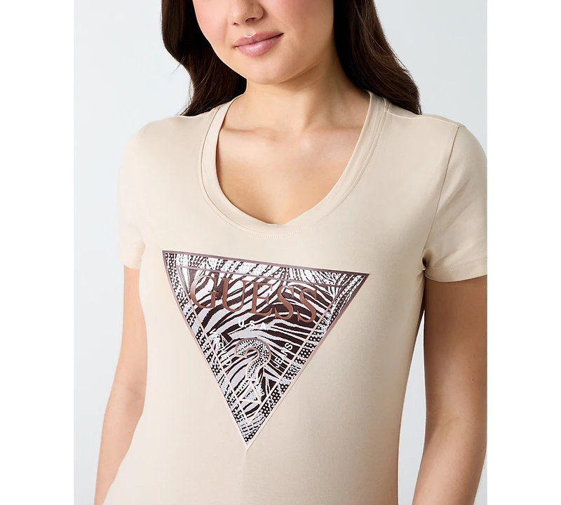 Guess Women's Short-Sleeve Triangle Design T-Shirt