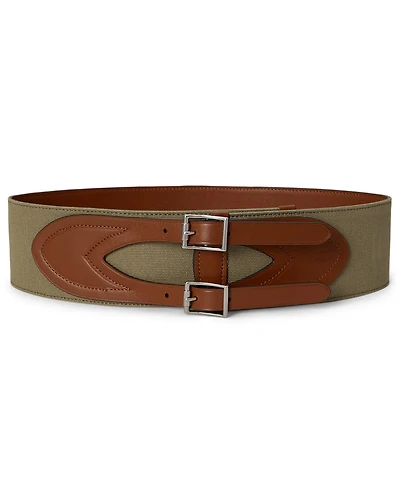 Lauren Ralph Women's Double-Buckle Wide Belt
