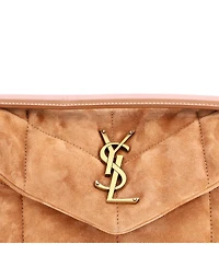 Pre-Owned Saint Laurent Small Loulou Puffer Shoulder Bag Quilted Suede