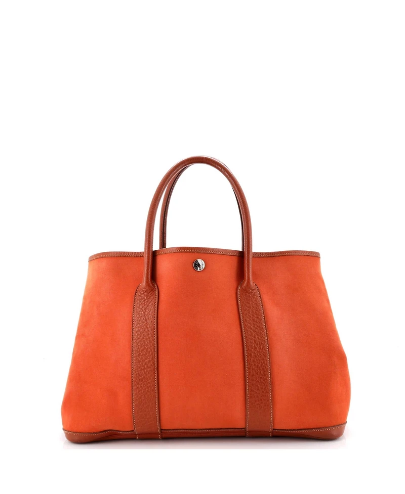 Pre-Owned HERMES 36 Garden Party Tote Toile and Leather