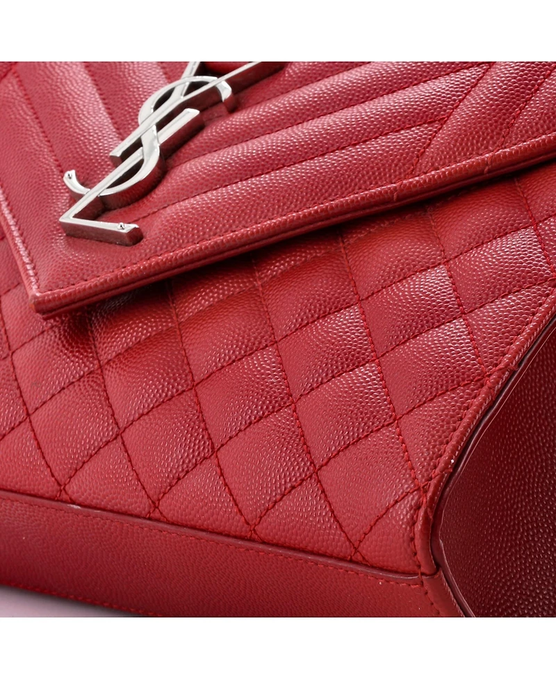 Pre-Owned Saint Laurent Medium Classic Monogram Envelope Satchel Mixed Matelasse Leather