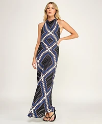 Invitee Juniors' Printed Halter Neck Maxi Dress