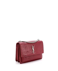 Pre-Owned Saint Laurent Medium Sunset Crossbody Bag Embossed Leather