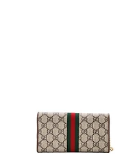 Pre-Owned Gucci Ophidia Chain Wallet Gg Coated Canvas