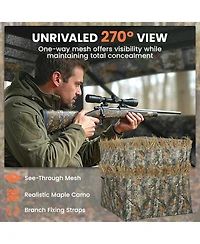 Outsunny Hunting Blind for 2 Person, Pop Up Blind with 270-Degree View