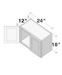 Boyel Living W24" Short Wall Cabinet with Full Overlay Hdf Door for Custom Kitchen or Bathroom