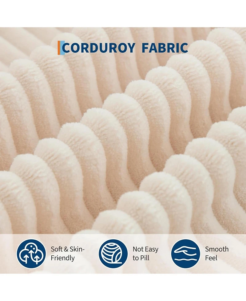 gaomon 110-Inch Cloud Sectional Couch with Throw Pillows- Large L-Shaped Corduroy Sofa- Right Chaise