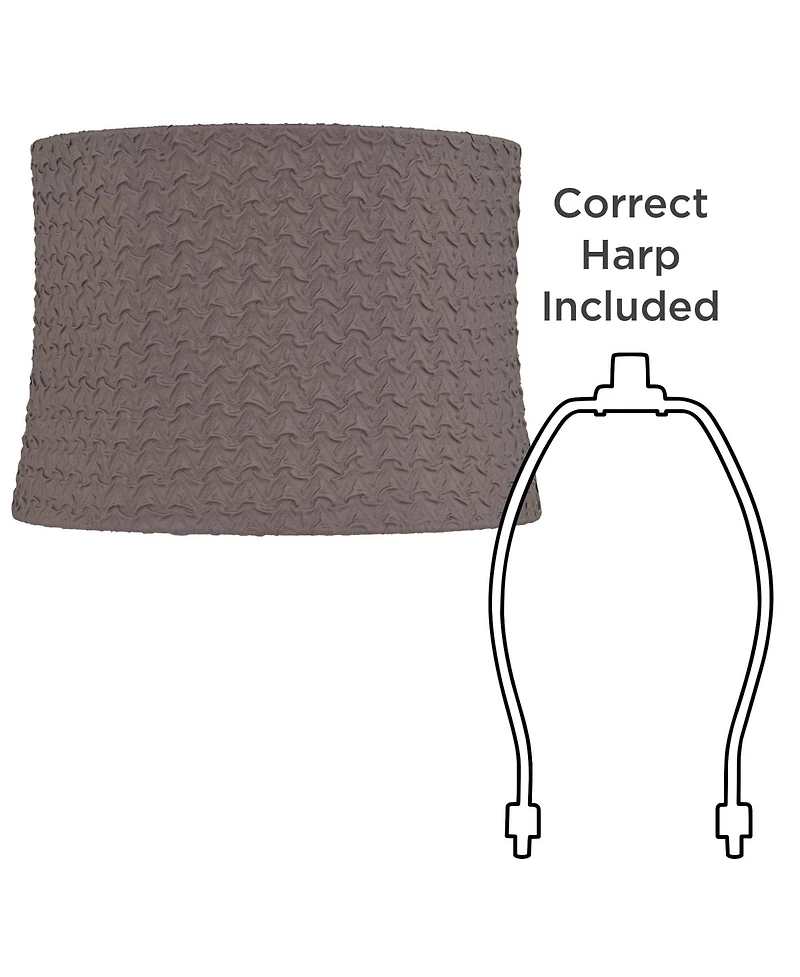 Springcrest 13" Top x 14" Bottom x 10" High x 10" Slant Lamp Shade Replacement Medium Sierra Drum Softback Washer Harp Finial