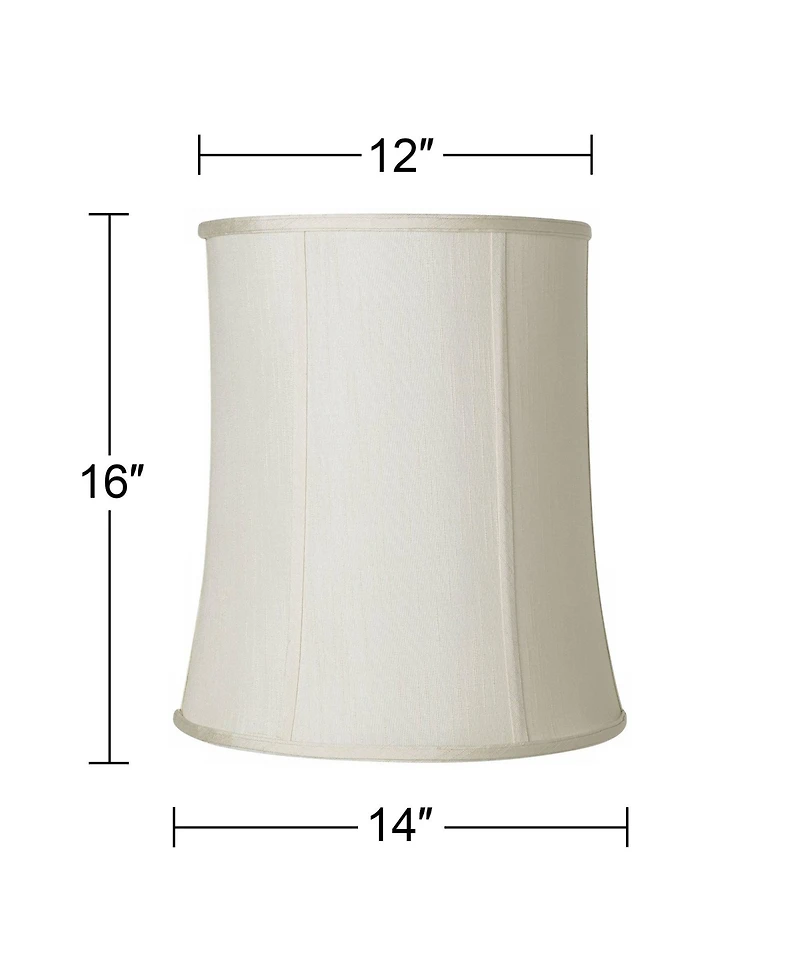 Springcrest Imperial Shade Set of 2 Tall Drum Lamp Shades Cream Medium 12" Top x 14" Bottom x 16" High Spider with Harp and Finial Fitting