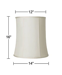 Springcrest Imperial Shade Set of 2 Tall Drum Lamp Shades Cream Medium 12" Top x 14" Bottom x 16" High Spider with Harp and Finial Fitting